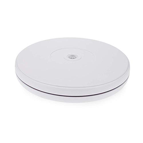 PrimeMatik - Base giratoria eléctrica 25cm blanco plataforma rotatoria con iluminación LED PrimeMatik - Base giratoria eléctrica 25cm blanco plataforma rotatoria con iluminación LED