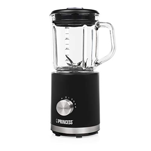 Princess 212078 Batidora compacta, jarra de cristal, capacidad 0.8 L, 500 W, Acero inoxidable, 5 velocidades, negro y transparente Princess 212078 Batidora compacta, jarra de cristal, capacidad 0.8 L, 500 W, Acero inoxidable, 5 velocidades, negro y transparente