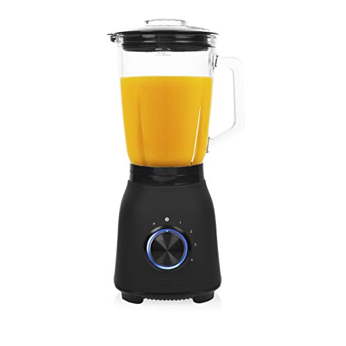 Princess 212092 Batidora de vaso Black Steel - Cuatro ajustes de velocidad - 1,5 L, función de impulso, 6 cuchillas, 1000 W, jarra de cristal, color negro Princess 212092 Batidora de vaso Black Steel - Cuatro ajustes de velocidad - 1,5 L, función de impulso, 6 cuchillas, 1000 W, jarra de cristal, color negro