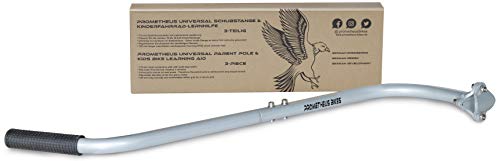 Prometheus 2019 - Barra de empuje universal para bicicleta infantil, 3 piezas, totalmente antideslizante y estable, color gris Prometheus 2019 - Barra de empuje universal para bicicleta infantil, 3 piezas, totalmente antideslizante y estable, color gris