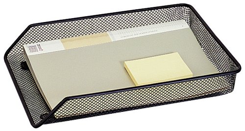 Q-Connect - bandeja para documentos (tamaño A4), diseño de rejilla, color negro
