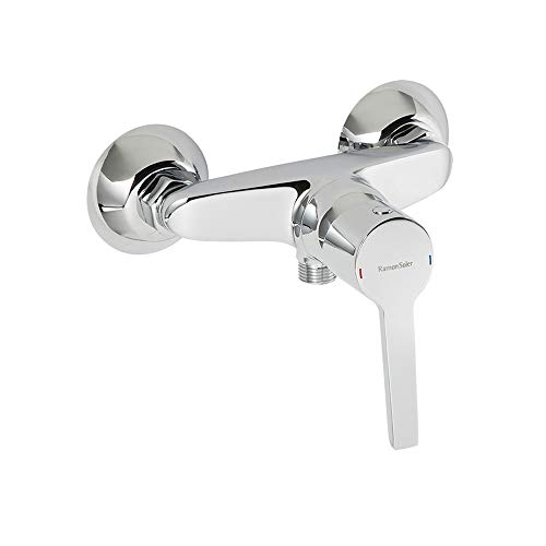 Ramon Soler 46D305024 Atalanta – Grifo monomando de ducha con sistema C2 de ahorro de agua del 50%, limitador de temperatura y cromado de alta resistencia Diamond Finish, cromo Ramon Soler 46D305024 Atalanta – Grifo monomando de ducha con sistema C2 de ahorro de agua del 50%, limitador de temperatura y cromado de alta resistencia Diamond Finish, cromo