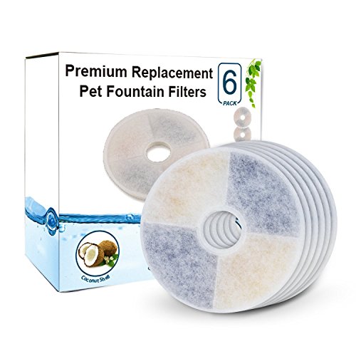 Rhodesy Filtros de Fuente para Gato, Compatible con Catit Design Senses y Catit Flower Fountains (6 Pack) Rhodesy Filtros de Fuente para Gato, Compatible con Catit Design Senses y Catit Flower Fountains (6 Pack)