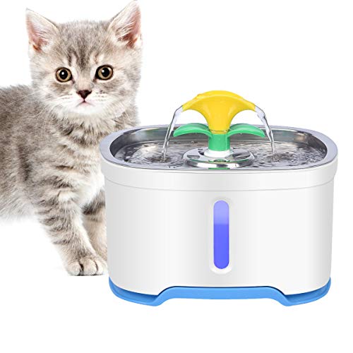 RIOGOO Fuente de Agua para Gatos, Bomba de Apagado automático de 84 oz / 2.5L, dispensador de Agua para Fuente de Agua para Perros súper silencioso para Gatos, Perros, Mascotas múltiples RIOGOO Fuente de Agua para Gatos, Bomba de Apagado automático de 84 oz / 2.5L, dispensador de Agua para Fuente de Agua para Perros súper silencioso para Gatos, Perros, Mascotas múltiples