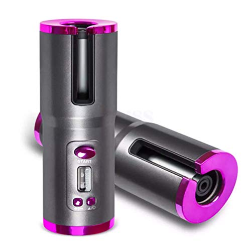 Rizador de pelo automático inalámbrico Rizador de pelo portátil Barril de cerámica de calentamiento rápido con temperatura ajustable Apagado automático Varita rizadora para peinado Rizador de pelo automático inalámbrico Rizador de pelo portátil Barril de cerámica de calentamiento rápido con temperatura ajustable Apagado automático Varita rizadora para peinado