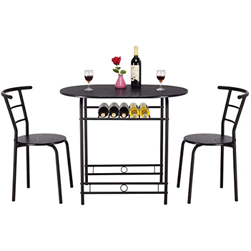 Royal Traders RT - Conjunto de mesa de comedor y 2 sillas de madera MDF con estructura de tubos de acero Royal Traders RT - Conjunto de mesa de comedor y 2 sillas de madera MDF con estructura de tubos de acero