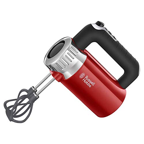 Russell Hobbs Retro 25200-56 - Batidora de varillas 500 W, batidora repostería 2 varillas y 2 ganchos, color rojo Russell Hobbs Retro 25200-56 - Batidora de varillas 500 W, batidora repostería 2 varillas y 2 ganchos, color rojo