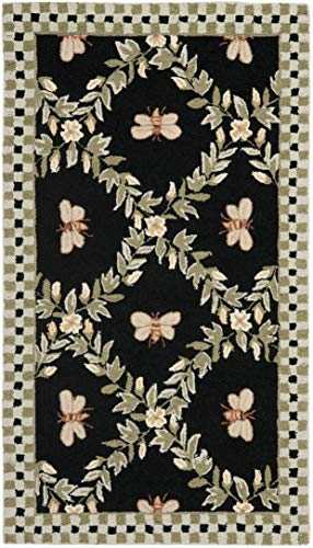 Safavieh Chelsea Collection HK55B - Alfombra de lana francesa con gancho a mano, 2 pies 9 pulgadas x 4 pies 9 pulgadas, color negro Safavieh Chelsea Collection HK55B - Alfombra de lana francesa con gancho a mano, 2 pies 9 pulgadas x 4 pies 9 pulgadas, color negro