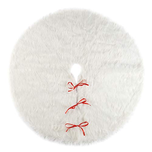 SALCAR Faldas de árbol de Navidad de Felpa Blanca, Falda de árbol de Navidad de Lujo para decoración navideña Blanca como la Nieve, año Nuevo, Fiesta, Decoraciones navideñas SALCAR Faldas de árbol de Navidad de Felpa Blanca, Falda de árbol de Navidad de Lujo para decoración navideña Blanca como la Nieve, año Nuevo, Fiesta, Decoraciones navideñas