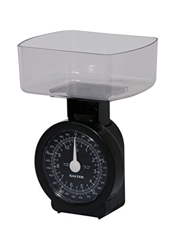 Salter Báscula de Cocina mecánica compacta de 5 kg, plastico, Negro, 9x13.5x17.5 cm