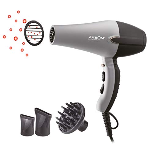 Secador de Pelo Profesional ionico, Secador con Difusor, Motor AC de 2300W, Secador con Turmalina, Secador con Botón de Aire Frío, Tres años de garantía. Color Gris Secador de Pelo Profesional ionico, Secador con Difusor, Motor AC de 2300W, Secador con Turmalina, Secador con Botón de Aire Frío, Tres años de garantía. Color Gris
