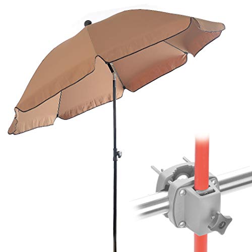 Set de Sombrilla para balcón + Soporte para sombrilla - Sombra y protección solar para balcones pequeños - Set completo de sombrilla redonda y soporte para sombrilla barandilla de balcón Set de Sombrilla para balcón + Soporte para sombrilla - Sombra y protección solar para balcones pequeños - Set completo de sombrilla redonda y soporte para sombrilla barandilla de balcón