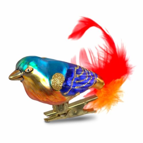 Sikora BS197 Adorno de Árbol de Navidad Figura de Vidrio - Clip Ave con Plumas Sikora BS197 Adorno de Árbol de Navidad Figura de Vidrio - Clip Ave con Plumas