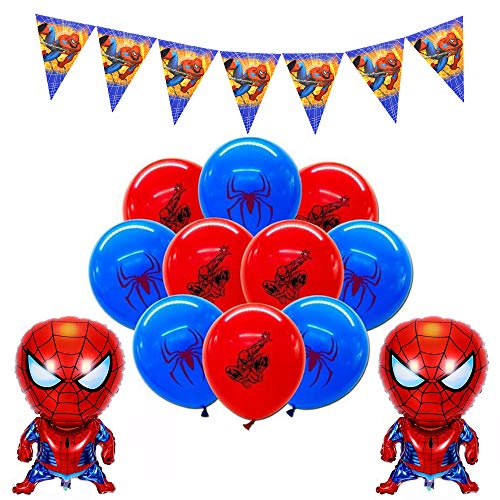 smileh Decoracion Cumpleaños Spiderman Globos Spider Man Pancarta para Niños Decoraciones de Fiesta Cumpleaños