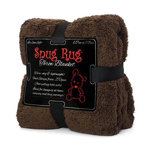 Snug Rug Special Edition Luxury - Manta de Lana Sherpa, 127 x 178 cm (Marrón)