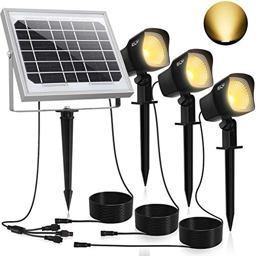 Solar Proyector LED CLY,Iluminación Blanco Cálido,Impermeable IP66 Foco Solar Exterior con Tres Bombilla para Jardín,Césped,Patio,Camino,Corredor ect. Solar Proyector LED CLY,Iluminación Blanco Cálido,Impermeable IP66 Foco Solar Exterior con Tres Bombilla para Jardín,Césped,Patio,Camino,Corredor ect.