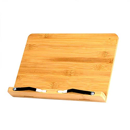 Soporte de Lectura de Madera, Soporte de Recetas de Bambú, Soporte para Libros de Cocina de Bambú con Soporte Plegable, para Libros,Documentos,iPad,Tabletas o Teléfonos Inteligentes