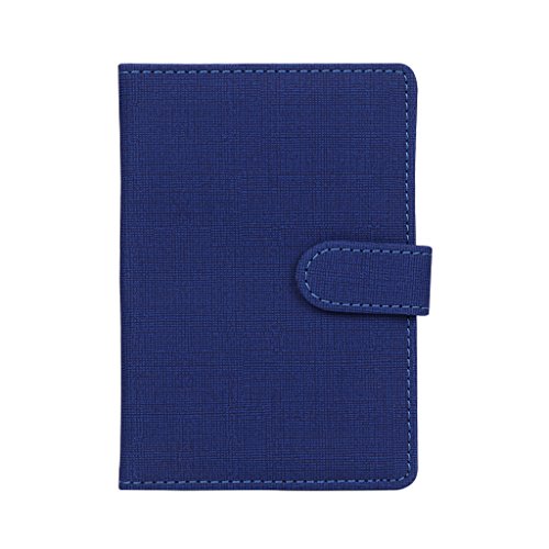 Sqiuxia Organizador de viaje de piel de moda, para tarjetas de identificación, pasaporte, funda protectora para pasaporte (azul profundo)