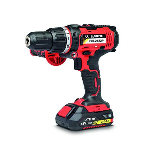 STAYER IBERICA S.A. 8427648414914 Taladro atornillador percutor a batería 18V, 3 Bat. 2.0Ah PROFESIONAL, con 3 funciones PBL 2122 P3IK STAYER IBERICA S.A. 8427648414914 Taladro atornillador percutor a batería 18V, 3 Bat. 2.0Ah PROFESIONAL, con 3 funciones PBL 2122 P3IK