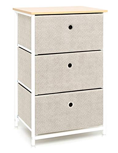Suhu Cómoda Cajonera con 3 cajón Almacenaje Armario Tela Mesitas de Noche Mesa Auxiliar Cama Comodas Cajones Estrecho Gabinete Pequeño para Baño Trastero Salon Dormitorio Madera+Metal Blanca+Beige Suhu Cómoda Cajonera con 3 cajón Almacenaje Armario Tela Mesitas de Noche Mesa Auxiliar Cama Comodas Cajones Estrecho Gabinete Pequeño para Baño Trastero Salon Dormitorio Madera+Metal Blanca+Beige