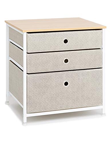 Suhu Mesitas de Noche con 3 cajón Cómoda Cajonera Mesilla de Noche Almacenaje Armario Tela Mesa Auxiliar Cama Sofa Comodas Cajones Gabinete Pequeño para Salon Dormitorio Madera+Metal Blanca+Beige Suhu Mesitas de Noche con 3 cajón Cómoda Cajonera Mesilla de Noche Almacenaje Armario Tela Mesa Auxiliar Cama Sofa Comodas Cajones Gabinete Pequeño para Salon Dormitorio Madera+Metal Blanca+Beige