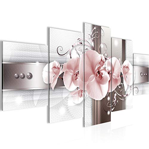 Tabla orquídeas decoración de la pared de flores - 150 x 75 cm Vista de impresión en lienzo Salón Apartamento - listo para colgar - 008353b