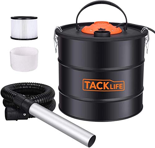 TACKLIFE Aspirador de Cenizas, Colector de Polvo, 18 L de Gran Capacidad, Apto para Horno, Chimenea, Parrilla -PVC03A