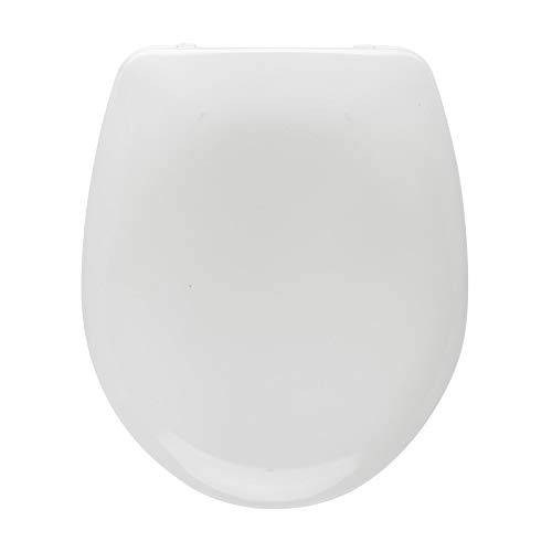 Tapa wc universal Mod. OSLO, tapa wc universal dura compatible con modelos de roca, gala, delafon, sangra y otras marcas. Incluye bisagras tapa wc y tornillos. Color blanco.