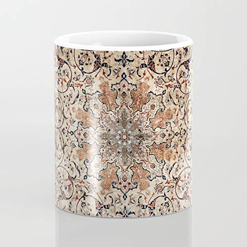 Taza de café con impresión de alfombra persa de seda de Esfahan, 325 ml, regalo divertido