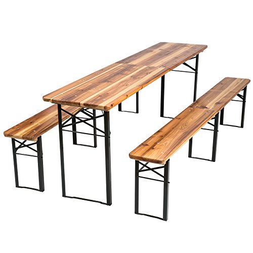 TecTake Conjunto de mesa y bancos de jardín y sillas de terraza muebles cervecería - varios modelos- (Tipo 3 | no. 402189)