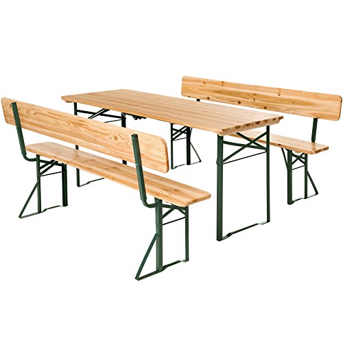 TecTake Conjunto de mesa y bancos de jardín y sillas de terraza muebles cervecería - varios modelos- (Tipo 4 | no. 402503)