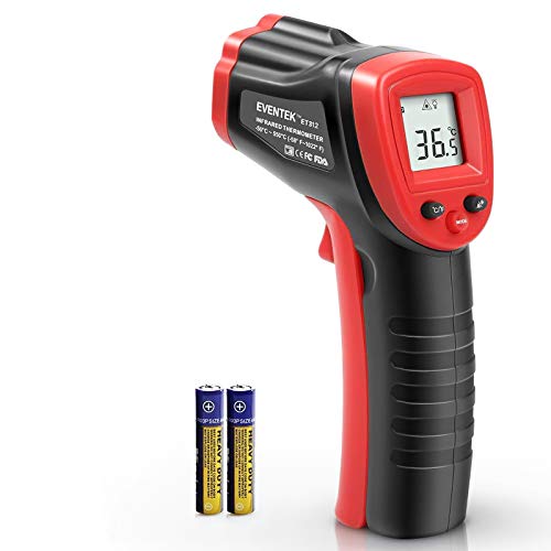 Termómetro Infrarrojo, Eventek Digital Laser IR Sin Contacto, Pistola de Temperatura, No se Puede Medir la Fiebre, Rojo/Negro (ET300, -50°C~420°C (-58°F~788°F))【Uso no corporal】