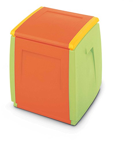 Terry In & out Box 55 Kids Baul Multifuncional con Capacidad 120 litros. Se Puede Utilizar en ambientes internos y externos, Naranja, 54x54x57 cm