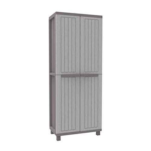 Terry Jwood 268 Armario 2 3 internos. Capacidad máxima del Estante: 20 kg distribuidos de Forma Uniforme. Puertas con Acabado Efecto Madera, Gris, 68x37,5x170 cm