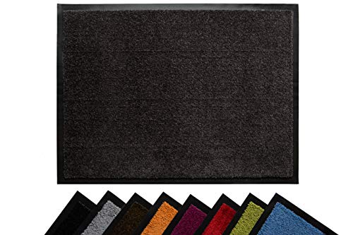 Tesar - Felpudo Norton Resistente Entrada a casa | Alfombra Exterior para Puerta Entrada casa, Impermeable, Lavable, Acolchado, Antideslizante, Pasillo, Cocina, Dormitorio (Negro, 40 x 60 cm)