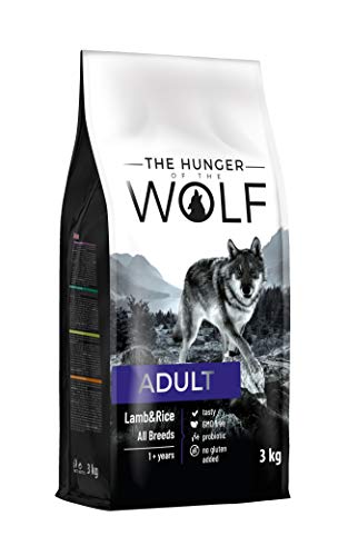 The Hunger of The Wolf Alimento seco para perros adultos de todas las razas con cordero y arroz, fórmula delicada, 3kg