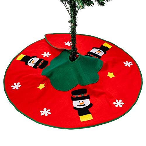 THE TWIDDLERS Pie de Árbol de Navidad - Falda de Árbol con Diseño de Muñeco de Nieve Decoración de Navidad y Regalos en la Base del Árbol - 100 cm de Diámetro