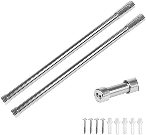 TIMESETL 2 Barra Extensible de Armario Acero Inoxidable, Sin taladrar Tubo Extensible Capacidad de Carga de 20 kg, Longitud Ajustable 55-103cm TIMESETL 2 Barra Extensible de Armario Acero Inoxidable, Sin taladrar Tubo Extensible Capacidad de Carga de 20 kg, Longitud Ajustable 55-103cm