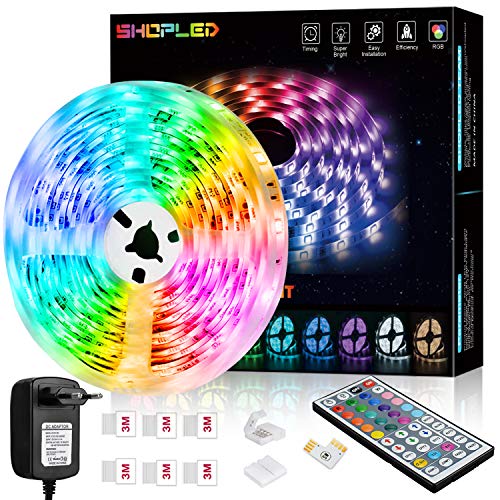Tira LED 6M, SHOPLED RGB SMD 5050 Luces LED Kit de Cambio de Color con Control Remoto de 24 Teclas y Fuente de Alimentación, para Dormitorio, Cocina, TV, Fiesta, Decorativas Habitacion Tira LED 6M, SHOPLED RGB SMD 5050 Luces LED Kit de Cambio de Color con Control Remoto de 24 Teclas y Fuente de Alimentación, para Dormitorio, Cocina, TV, Fiesta, Decorativas Habitacion