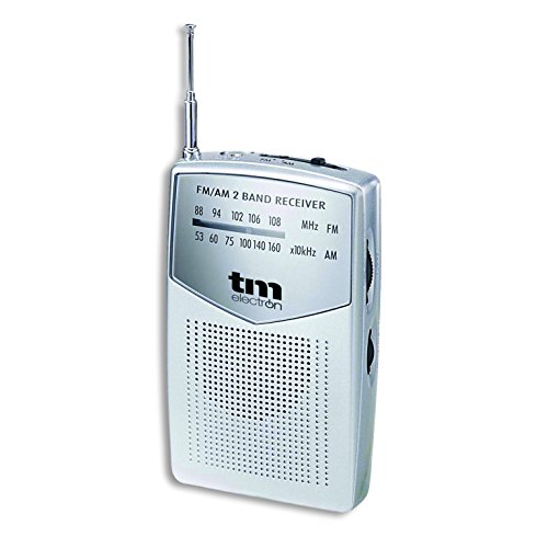 TM Electron TMRAD024S - Radio analógica portátil FM/Am, Color Plata