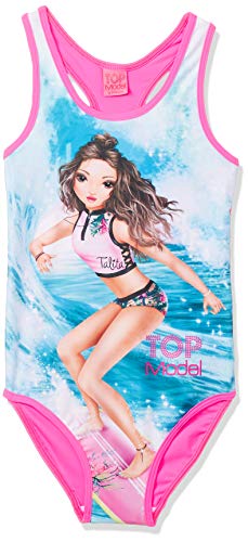 Top Model niñas Trajes de baño, bañador, Swimwear, Pink, Talla 128, 8 años