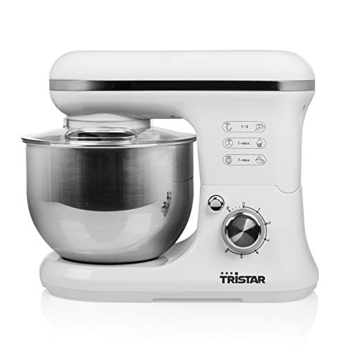 Tristar MX-4817 Robot de Cocina – 3 Accesorios incluidos, 1200 W, 6 Velocidades, bol de acero inoxidable de 5 L, Blanco Tristar MX-4817 Robot de Cocina – 3 Accesorios incluidos, 1200 W, 6 Velocidades, bol de acero inoxidable de 5 L, Blanco