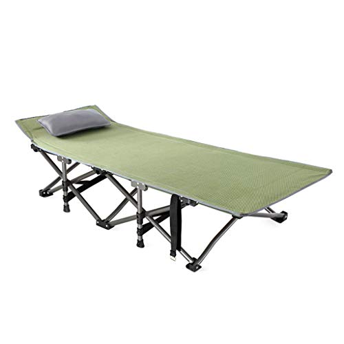 UCYG Cama Canapé Abatible Plegable para Invitados，Armadura De Metal Butaca Sofa 1 Plazas para Camping Piscina Jardín, 150 Kg De Carga, 190x70x50cm (Color : Green)