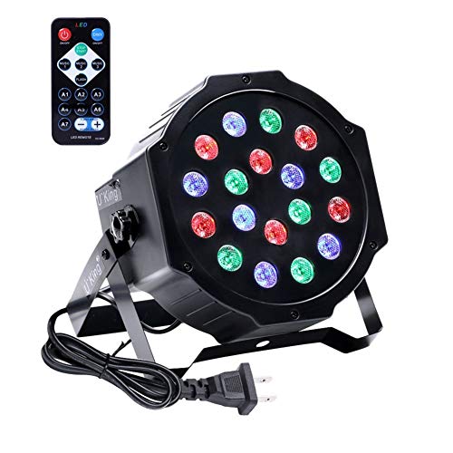 UKing Foco LED DMX, luz RGB 18 LED, iluminación de escenario, con mando a distancia, 7 modos de iluminación, para DJ discoteca, fiesta