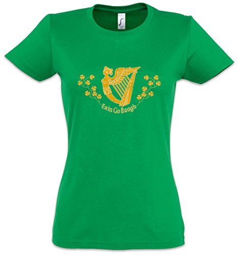 Urban Backwoods Erin GO Bragh Mujer Girlie Women T-Shirt – Arpa Irlanda Bandera Braugh Éirinn go brách Irisch l'Irlande Banner Ireland Flag Harp Irish Taglie XS – 2XL