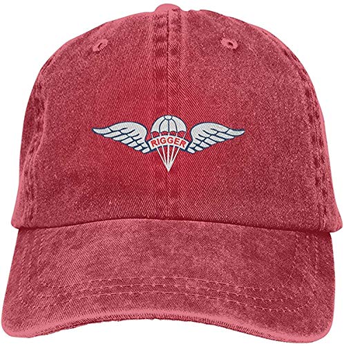 Us Army Paracaídas Rigger Wing insignia ajustable vintage lavado algodón papá sombrero gorra de béisbol al aire libre sol sombrero rojo