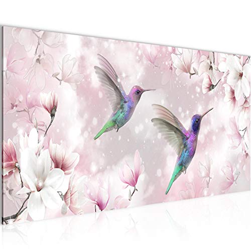 Vector de la decoración floral de la pared de la magnolia - 100 x 40 cm Vista de impresión en lienzo Salón Apartamento - listo para colgar - 015612th
