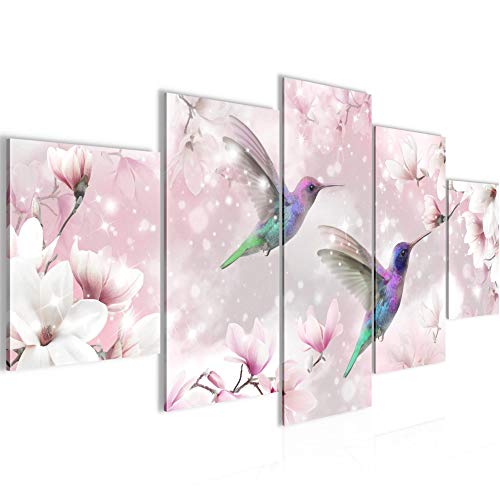Vector de la decoración floral de la pared de la magnolia - 100 x 50 cm Vista de impresión en lienzo Salón Apartamento - listo para colgar - 015652a