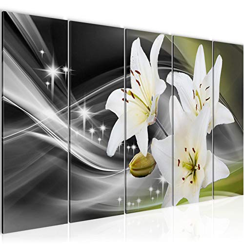 Vector de la decoración floral de la pared del lirio - 150 x 60 cm Vista de impresión en lienzo Salón Apartamento - listo para colgar - 204956c