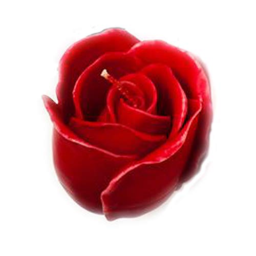 Vela decorativa de rosas hecha a mano, 7 x 7 cm, en color rojo, decoración para el hogar, apartamento, balcón